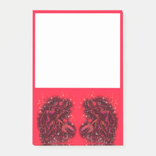 Magic Red Neon Bulls Running Amazing Starry Night Post-it Notes