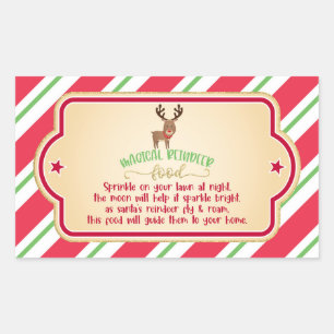 Magic Reindeer Food Sticker - Rectangle
