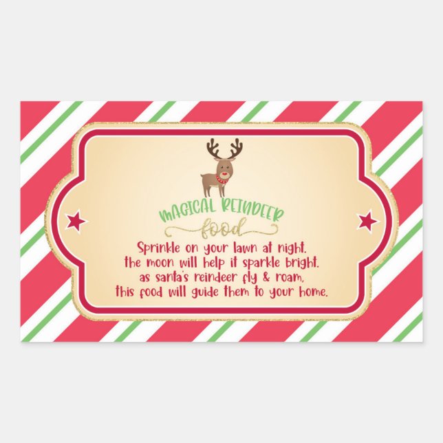 Magic Reindeer Food Sticker - Rectangle (Front)
