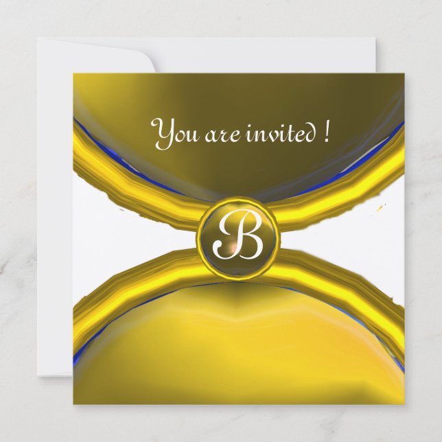MAGIC RINGS ,MONOGRAM  gem yellow silver Invitation (Front)