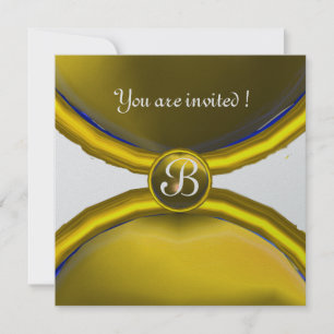 MAGIC RINGS ,MONOGRAM gem yellow silver Invitation