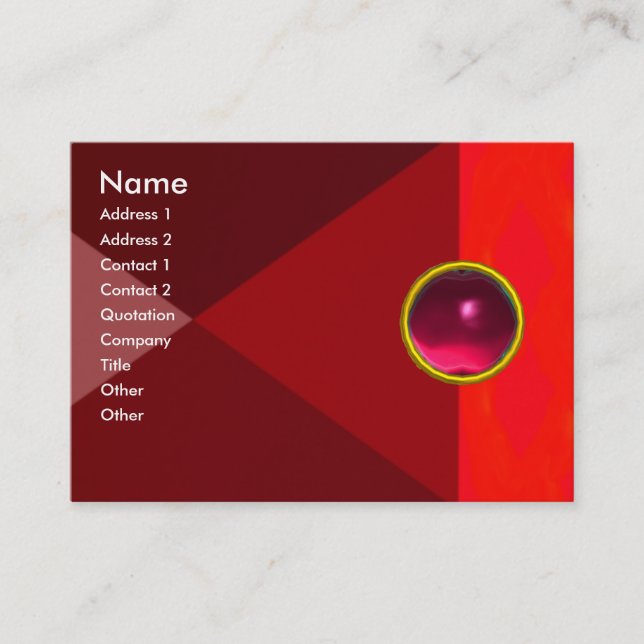 MAGIC RUBY  , bright vibrant red pink Business Card (Front)