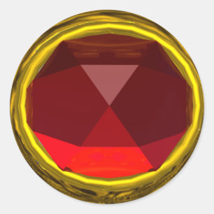 MAGIC RUBY , bright vibrant red yellow Classic Round Sticker