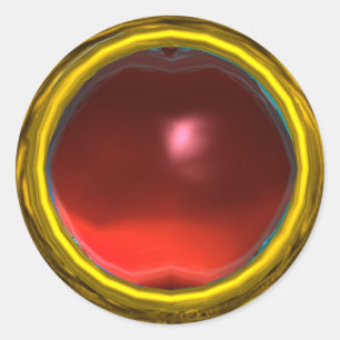MAGIC RUBY , bright vibrant red yellow Classic Round Sticker