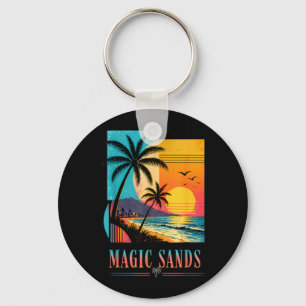 Magic Sands Beach Sunset 2026 Summer Vacation Keychain