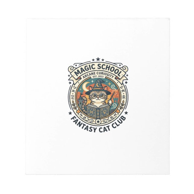 Magic School Fantasy Cat Cute Kitty Design - Magic Notepad (Front)