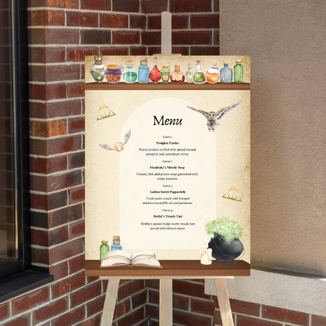 Magic School Wizard Party Custom Welcome Sign (Large Wizard Party Sign for customizing with your party details.)