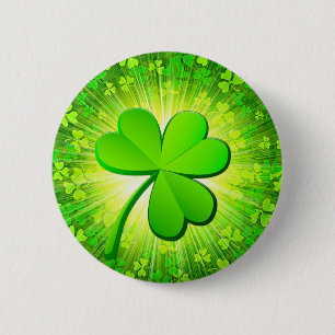 Magic shamrock 2 inch round button