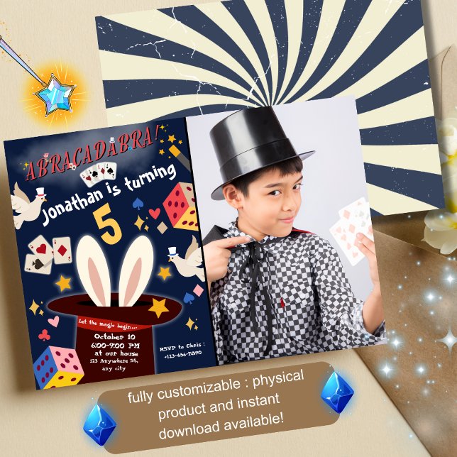 Magic Show Anniversaire Fête Invitation Image pers (Créateur téléchargé)
