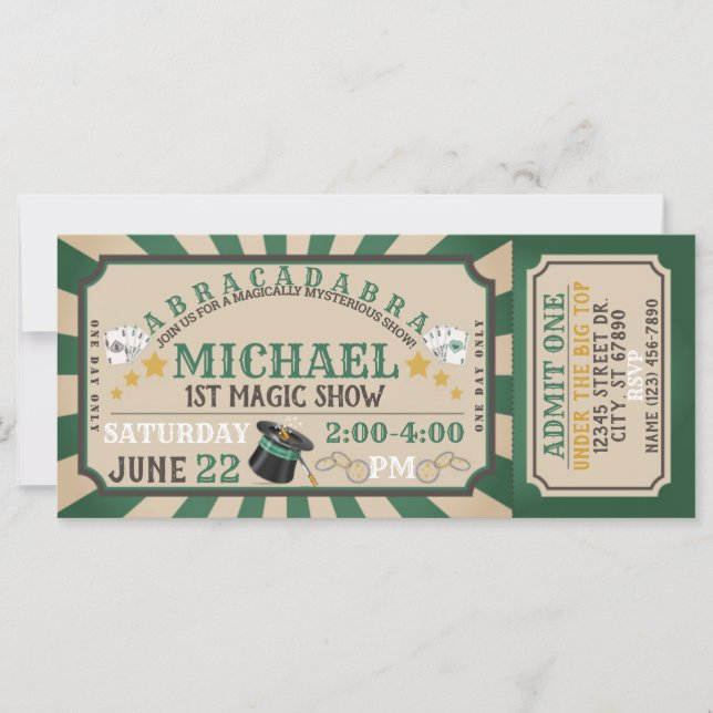 Magic Show Billets Anniversaire Invitation (Devant)