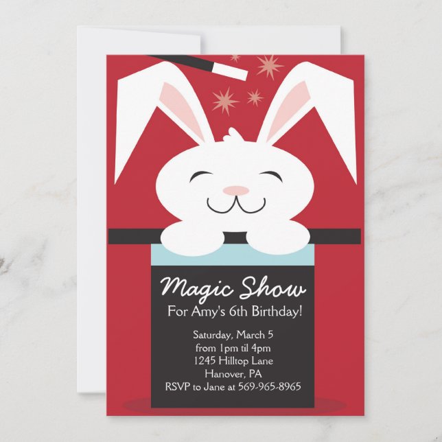 Magic Show Birthday Party Invitations (Front)