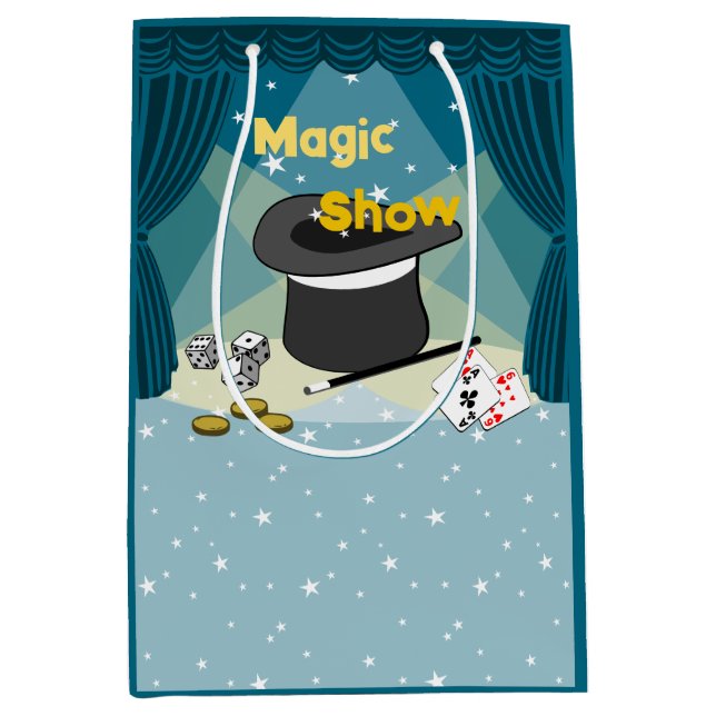 Magic Show Blue Thank You Medium Gift Bag (Front)