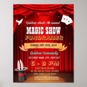 Magic show event flyer poster template