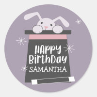 Magic Show Girls Birthday Party Favour Tag Sticker