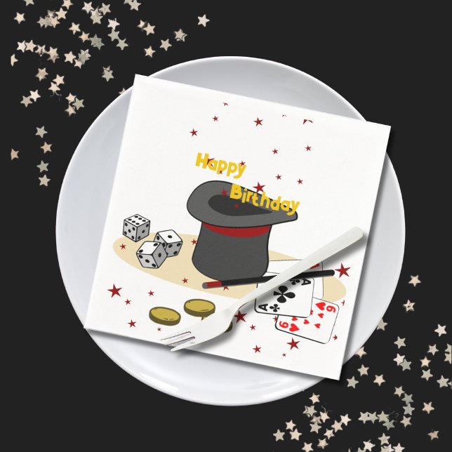Magic Show Happy Birthday Kids Party Napkin (Magic Show Happy Birthday Kids Party Napkins)