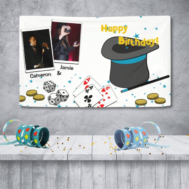 Magic Show Joint Celebration Happy Birthday Names Banner (Magic Show Joint Celebration Happy Birthday Names Banner)