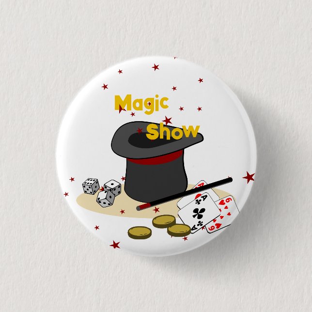 Magic Show Kids Birthday Party Celebration 1 Inch Round Button (Front)