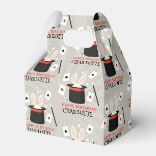 Magic Show Magician Kids Birthday Custom Name Favor Box