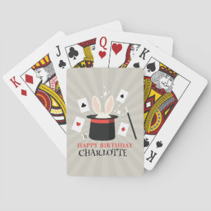 Magic Show Magician Kids Birthday Custom Name Playing Cards
