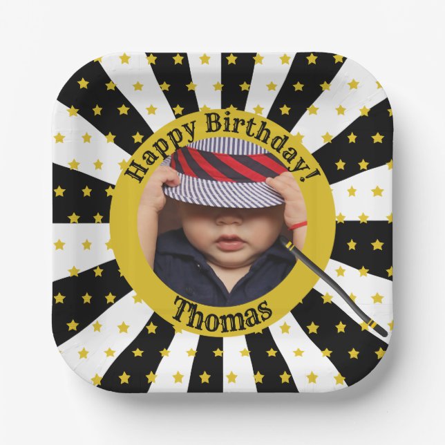 Magic Show Themed Birthday Party Plate (Front)