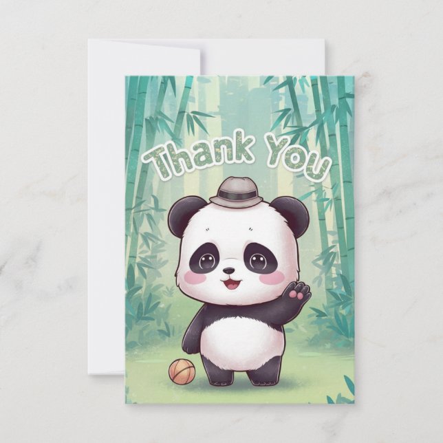 Magic Simple Panda  Thank You Card (Front)