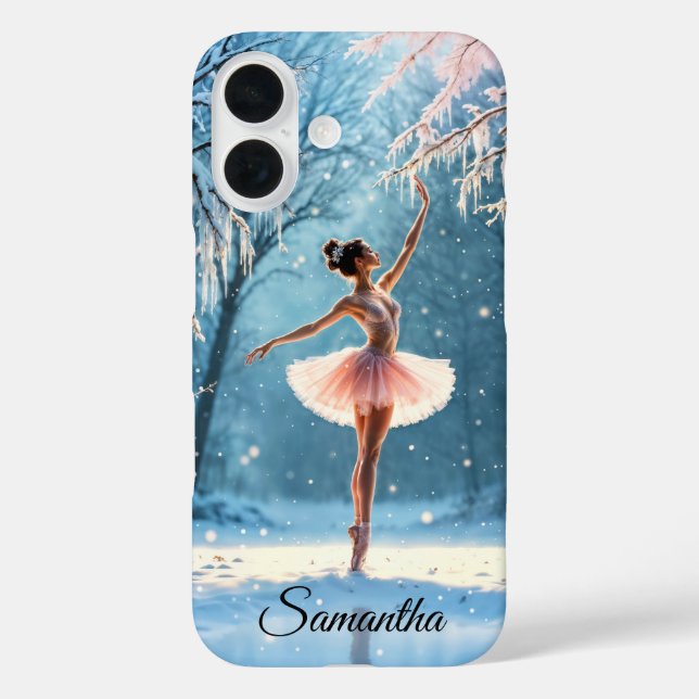Magic snowfall ballerina winter poise art Case-Mate iPhone case (Back)