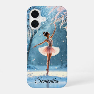 Magic snowfall ballerina winter poise art iPhone 16 case
