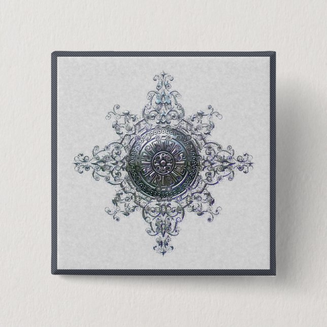 Magic Snowflake 2 Inch Square Button (Front)