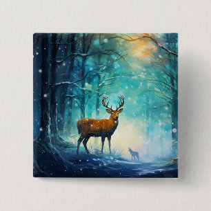 Magic Snowy Forest Art-82109 2 Inch Square Button