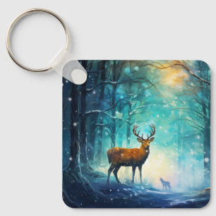 Magic Snowy Forest Art-82109 Keychain