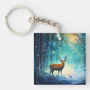 Magic Snowy Forest Art-82109 Keychain