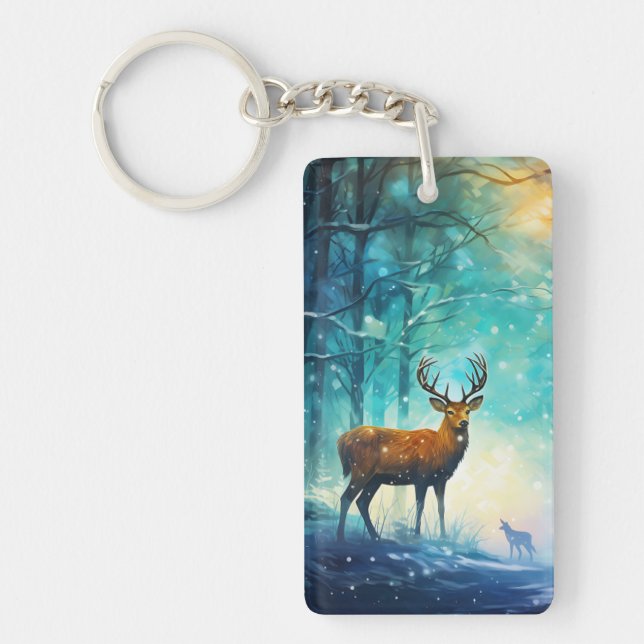 Magic Snowy Forest Art-82109 Keychain (Front)