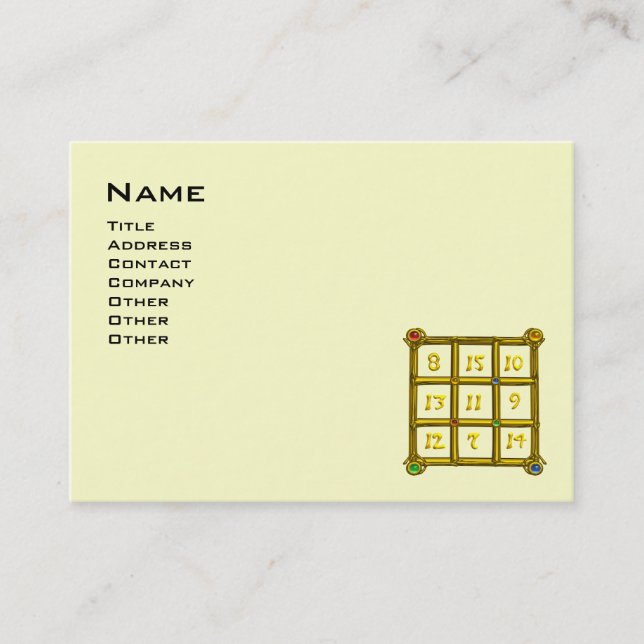MAGIC SQUARE 33 ,Black and Ivory Business Card (Front)
