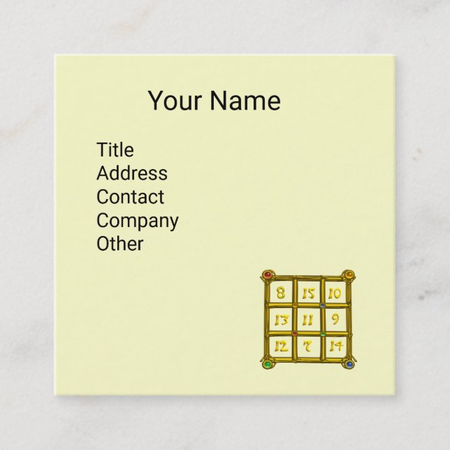 MAGIC SQUARE 33 , Black Ivory Square Business Card (Front)
