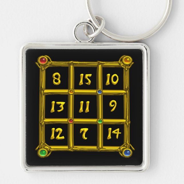 MAGIC SQUARE 33 , Black Keychain (Front)