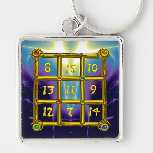 MAGIC SQUARE 33 , Blue Purple Black Keychain (Front)
