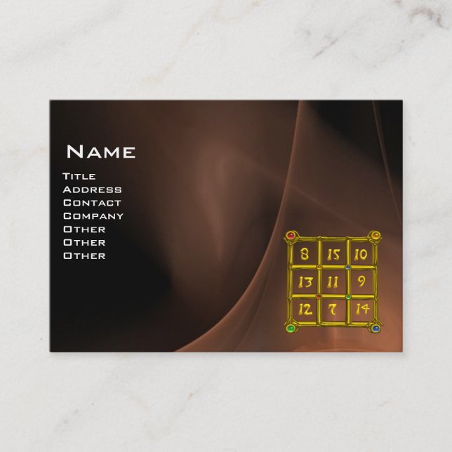 MAGIC SQUARE 33 , Brown Black Business Card (Front)