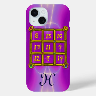 MAGIC SQUARE 33 MONOGRAM Pink Fuchsia, Purple iPhone 15 Case