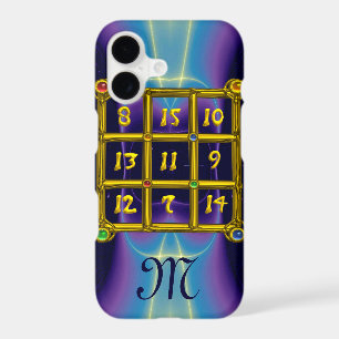 MAGIC SQUARE 33 MONOGRAM Teal, Aqua Blue Purple