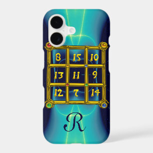 MAGIC SQUARE 33 MONOGRAM Teal, Aqua Blue Turquoise