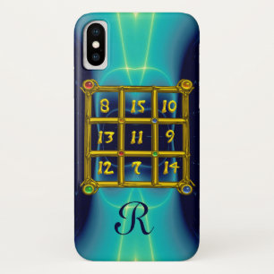 MAGIC SQUARE 33 MONOGRAM Teal, Aqua Blue Turquoise iPhone X Case