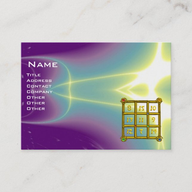 MAGIC SQUARE 33 , purple blue Business Card (Front)