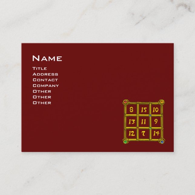 MAGIC SQUARE 33 ,Red Black Business Card (Front)