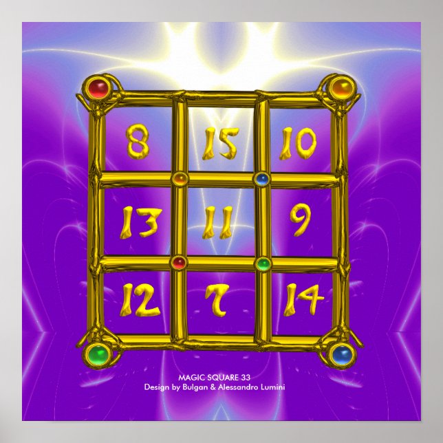 MAGIC SQUARE 33 , Violet Purple Poster (Front)