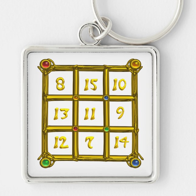 MAGIC SQUARE 33 , White Keychain (Front)