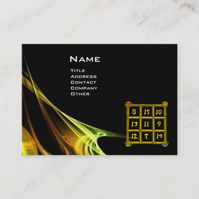 MAGIC SQUARE 33 , Yellow Brown Black Business Card (Front)