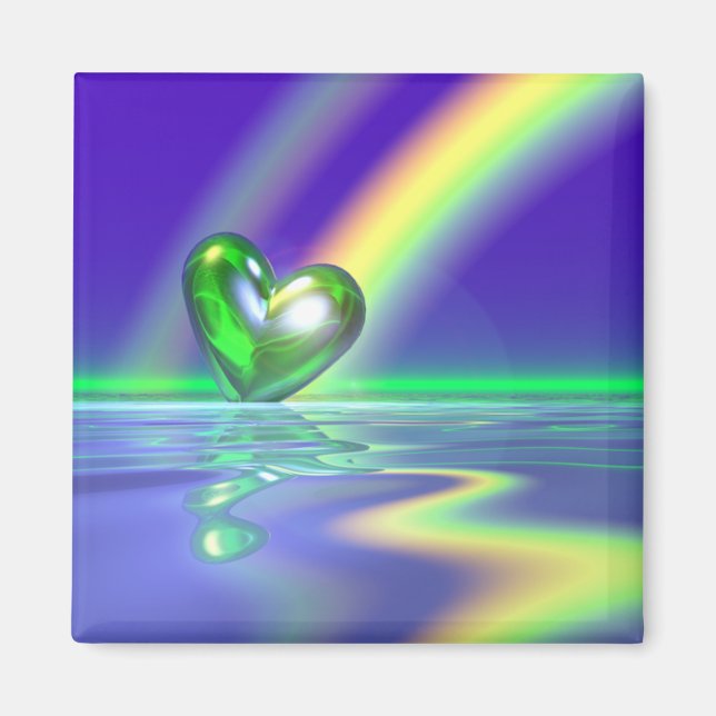 Magic St. Patrick's Day Heart Magnet (Front)