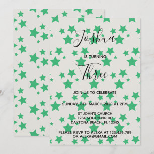 Magic Star birthday invitation Gray Green