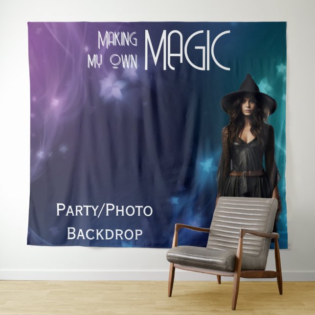 Magic Stars Party 90s Star Shot Backdrop Tapestry (In Situ (Horizontal))