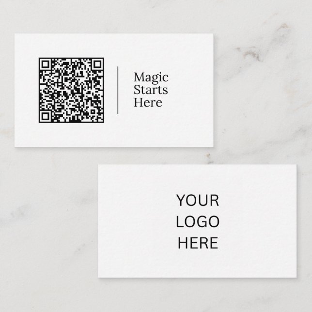 Magic Starts Here | Customizable QR code & Logo Business Card (Front/Back)